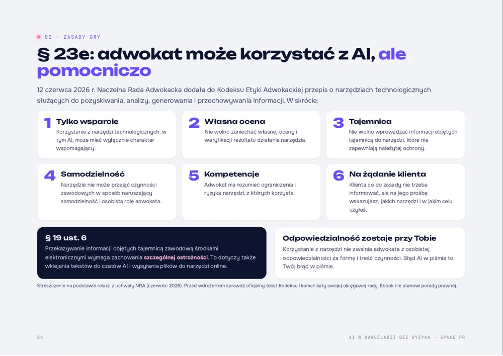 Strona ebooka o § 23e Kodeksu Etyki