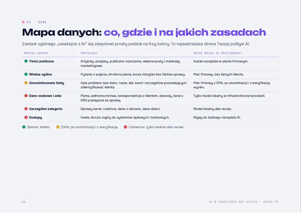 Strona ebooka z mapą danych